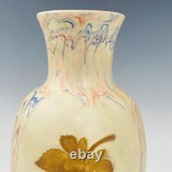 10.2 Antique Chinese Marbled ware dynasty Porcelain White glaze Fambe leaf Vase