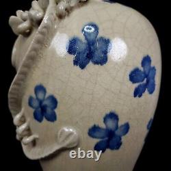 10.2 Antique Chinese Porcelain song dynasty Blue white flower dragon Pulm Vase