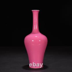 10.2 Chinese Old Antique porcelain qing dynasty qianlong mark red glaze Vase