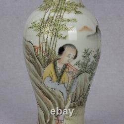 10.2 Collect Chinese Light Purple Color Porcelain Beautiful Woman Bamboo Vase