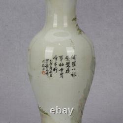 10.2 Collect Chinese Light Purple Color Porcelain Beautiful Woman Bamboo Vase