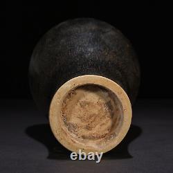 10.2 Old Antique song dynasty Porcelain jian kiln Black glaze fambe plum vase