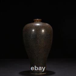 10.2 Old Antique song dynasty Porcelain jian kiln Black glaze fambe plum vase