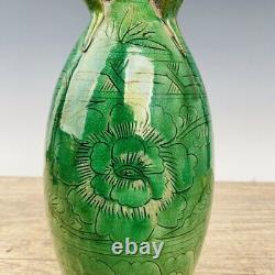 10.4 Chinese Old dynasty Porcelain Green glaze Ice crack flower Four ear Vase