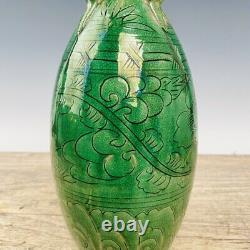 10.4 Chinese Old dynasty Porcelain Green glaze Ice crack flower Four ear Vase