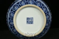 10.4 Chinese Porcelain qing dynasty qianlong mark Blue white bamboo flower Vase