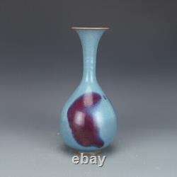 10.43 Chinese Porcelain Song Jun Kiln Azure Glaze Purple Erythema Yuhuchun Vase