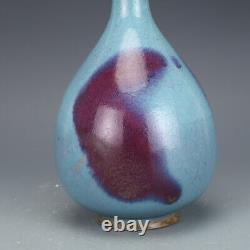 10.43 Chinese Porcelain Song Jun Kiln Azure Glaze Purple Erythema Yuhuchun Vase