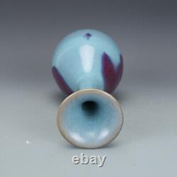 10.43 Chinese Porcelain Song Jun Kiln Azure Glaze Purple Erythema Yuhuchun Vase