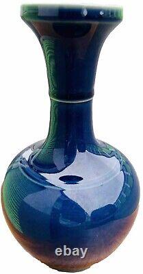 (10.5x6) COBALT BLUE CHINESE DOUCAI VASE (EXCELLENT CONDITION)-2.6 lbs