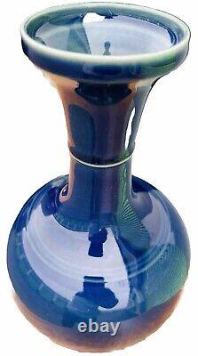 (10.5x6) COBALT BLUE CHINESE DOUCAI VASE (EXCELLENT CONDITION)-2.6 lbs