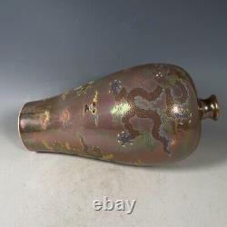 10.6 china antique song dynasty guan kiln ding porcelain dragon pattern bottle