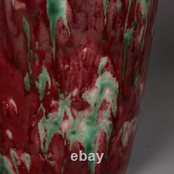 10.7 Collect Chinese Qing Kangxi Porcelain Red Glaze Cowpea Red Vase