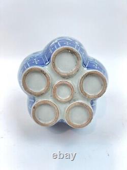 10 Blue-White Chinese Export-Style Flower Bulb Vase GOOD CONDITION