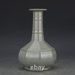 10 China Song Porcelain Guan Kiln Lavender Grey Glaze Eight Sides Flower Vase