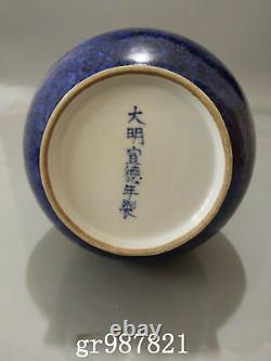 10 Chinese Old Porcelain ming dynasty xuande mark Blue glaze garlic head Vase