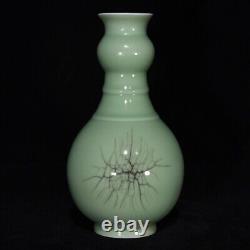 10 Chinese Old Porcelain song dynasty longquan kiln cyan glaze open slice Vase