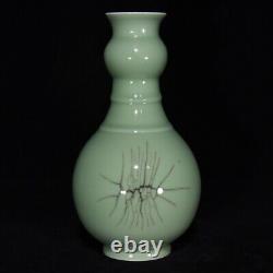 10 Chinese Old Porcelain song dynasty longquan kiln cyan glaze open slice Vase