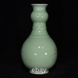 10 Chinese Old Porcelain song dynasty longquan kiln cyan glaze open slice Vase