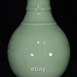 10 Chinese Old Porcelain song dynasty longquan kiln cyan glaze open slice Vase