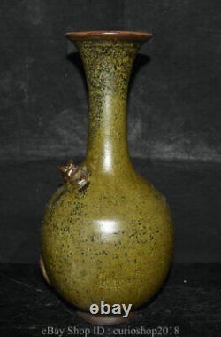 11.2 Collect Old Chinese Ru Kiln Porcelain Dynasty Dragon Bottle Vase