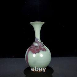 11.4 China old Song dynasty Porcelain jun kiln cyan glaze Fambe character vase