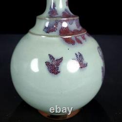 11.4 China old Song dynasty Porcelain jun kiln cyan glaze Fambe character vase