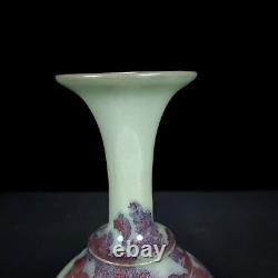 11.4 China old Song dynasty Porcelain jun kiln cyan glaze Fambe character vase