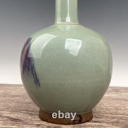 11.4 Chinese Old Antique Porcelain Song dynasty jun kiln cyan glaze Fambe Vase