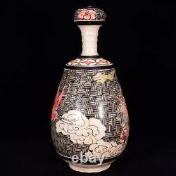 11.4 china antique song dynasty cizhou kiln porcelain child kylin pattern vase