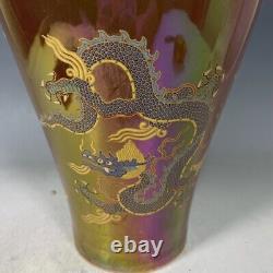 11.4 china antique song dynasty guan kiln ding porcelain luminous dragon vase