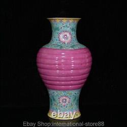 11.8 Yongzheng Old Chinese Enamel Porcelain Palace Flowers and Plants Bottle