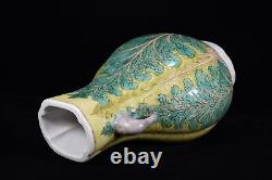11 Antique qing dynasty Porcelain kangxi mark famille rose Chinese cabbage vase