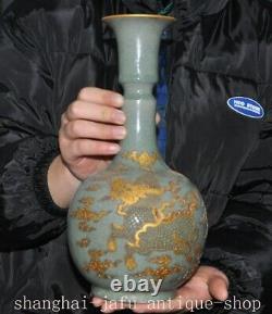 11 Old Chinese Song Dynasty Ru kiln porcelain Chi-Lin statue Bottle Pot Vase
