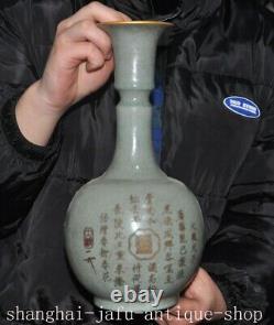 11 Old Chinese Song Dynasty Ru kiln porcelain Chi-Lin statue Bottle Pot Vase