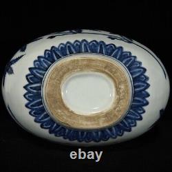 12.2 Old Chinese Porcelain ming dynasty xuande mark Blue white Okra flower Vase