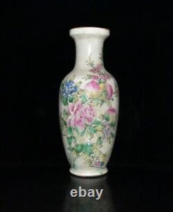 12.5 old antique qing dynasty daoguang mark porcelain flower bird pattern vase