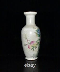 12.5 old antique qing dynasty daoguang mark porcelain flower bird pattern vase