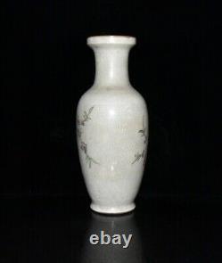 12.5 old antique qing dynasty daoguang mark porcelain flower bird pattern vase