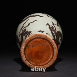 12.6 Chinese Old Antique Porcelain yuan dynasty Underglaze red dragon Pulm Vase