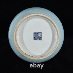 12.6 Chinese Porcelain qing dynasty qianlong mark cyan glaze elephant ear Vase