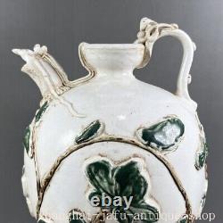 12.8 Old Chinese Guan kiln porcelain flowers Zun Cup Pot Vase Jar