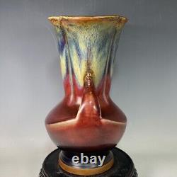 12.9 china antique song dynasty guan kiln lujun Porcelain double phoenix vase