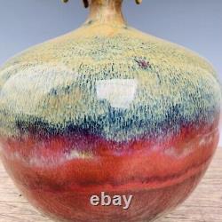 12 Antique Chinese Porcelain Song dynasty jun kiln red Fambe pomegranate Vase