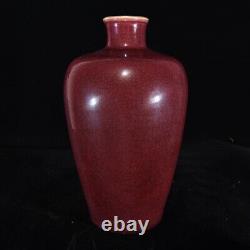 12 Antique Chinese Porcelain qing dynasty yongzheng mark red glaze Pulm Vase