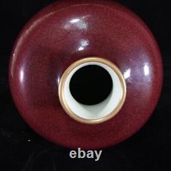 12 Antique Chinese Porcelain qing dynasty yongzheng mark red glaze Pulm Vase