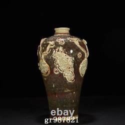 12 Chinese Antique Porcelain Yuan dynasty Underglaze red fish algae Pulm Vase