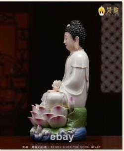 12'' Chinese Dehua white porcelain Painting Shakyamuni Amitabha Buddha Sculpture