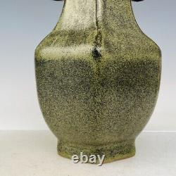 12 Chinese Old Antique dynasty mark Porcelain Tea dust glaze double ear Vase