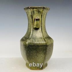 12 Chinese Old Antique dynasty mark Porcelain Tea dust glaze double ear Vase